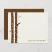 Birch Trees Flat Carte de remerciements (Devant / Derrière)