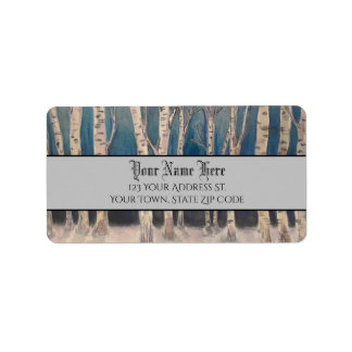 Birch Trees Holiday Return Adres Label