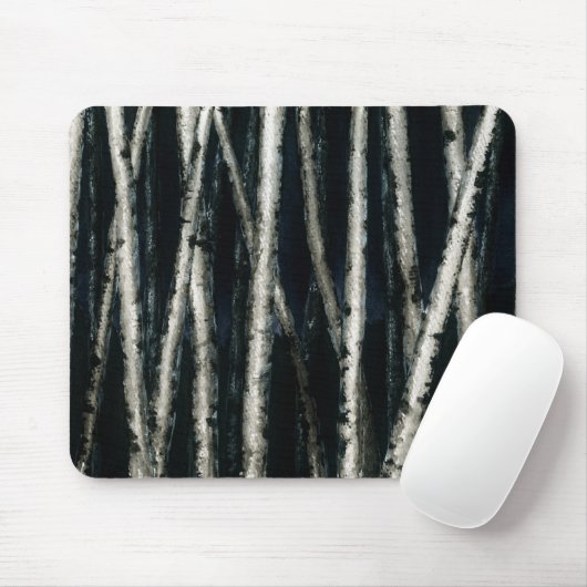 Birch Trees in Night Mousepad Muismat (Met muis)