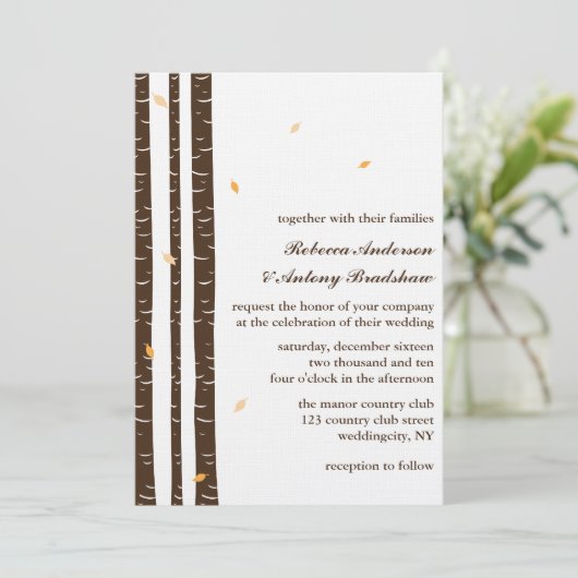 Birch Trees Invitations de mariage (Debout devant)