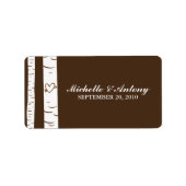 Birch Trees Mariage Faveur Étiquette (Devant)