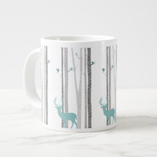Birch Trees met Deer Grote Koffiekop