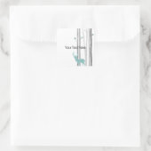 Birch Trees met Deer Vierkante Sticker (Tas)