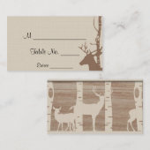 Birch Trees rustiques et Deer Mariage Cartes de Pl (Devant / Derrière)