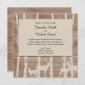 Birch Trees rustiques et Faire-part de mariage de  (Devant / Derrière)