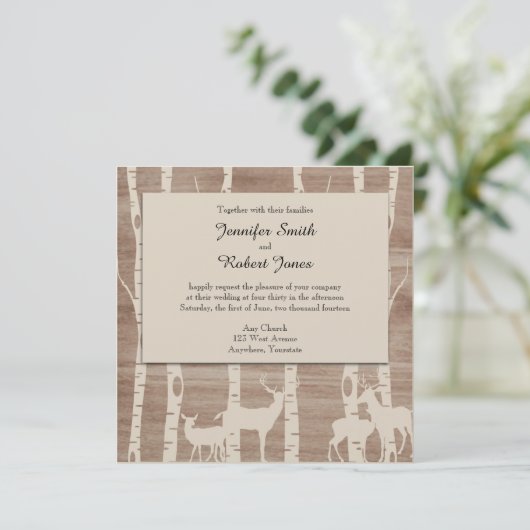 Birch Trees rustiques et Faire-part de mariage de  (Debout devant)