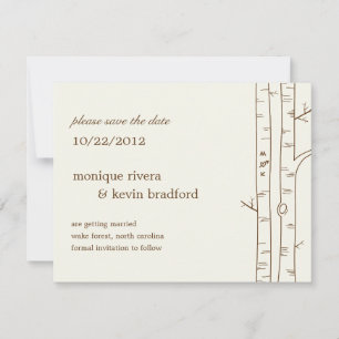 Birch Trees Save the Date Notice - Sketchy