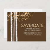 Birch Trees Save the Date Wedding Aankondigingskaart (Voorkant / Achterkant)