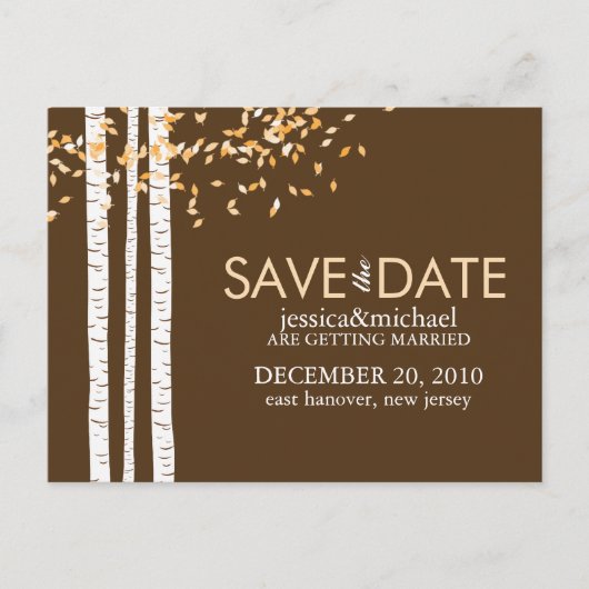 Birch Trees Save the Date Wedding Aankondigingskaart (Voorkant)
