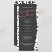 Birch Trees Slate Grey Wedding Programma (Voorkant / Achterkant)