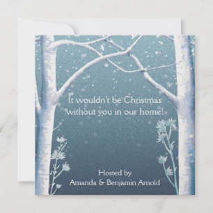 Birch Trees Snow Holiday Invitation