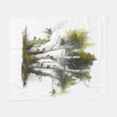 Birch Trees, the Birches Northern Ireland Fleece Deken (Voorkant (Horizontaal))