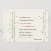 Birch Trees Wedding Invitation - Aangepast Kaart (Voorkant / Achterkant)