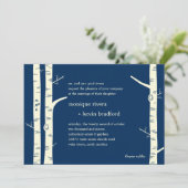 Birch Trees Wedding Invitation - marine Kaart (Staand voorkant)