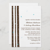 Birch Trees Wedding Invitations Kaart (Voorkant / Achterkant)