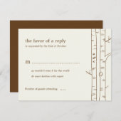 Birch Trees Wedding RSVP Card - Sketchy (Voorkant / Achterkant)