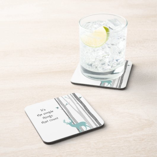 Birch Trees with Deer Simple Things Count Bier Onderzetter (Rechterzijde)