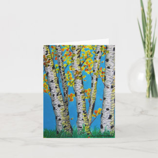Birch Treks in Autumn Note Cartes - Portrait