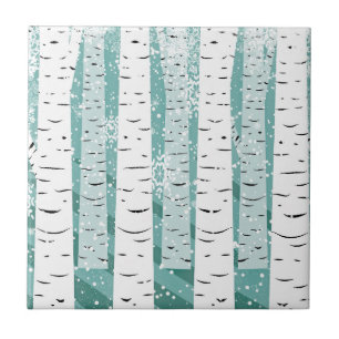 Birch Trunk Trees Tegeltje