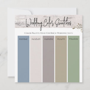Birch Wedding Color Pallette Kaart