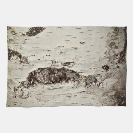 Birch Wood Tree Trunk Tea Towel Theedoek (Horizontaal)