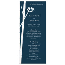 Birchtree Birds Programme de mariage Bleu