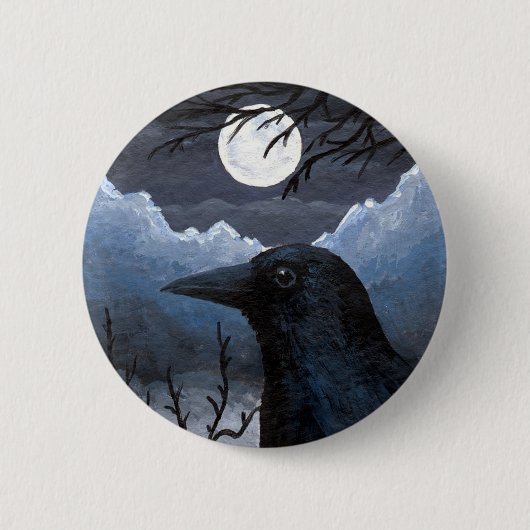 Bird 58 Crow Raven Ronde Button 5,7 Cm (Voorkant)