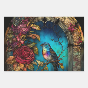 Bird Alcohol Ink Jewel Tones Inpakpapier Vel