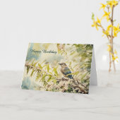 Bird Among the Branches - Carte d'anniversaire (Fleur jaune)