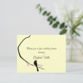 Bird and Blossom Invitation - Small Kaart (Staand voorkant)