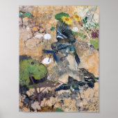 Bird and Dragonfly, Bruno Liljefors Poster (Voorkant)