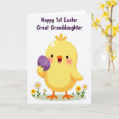 Bird And Egg Pattern Easter Card Kaart (Gele Bloem)