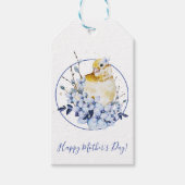 Bird and Floral Happy Moederdag Cadeaulabel (Voorkant)