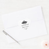 Bird and Heart Wedding Black and White Hart Sticker (Envelop)