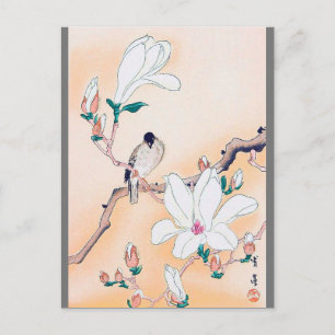 Bird and Magnolia Blossom, Watanabe Seitei Briefkaart