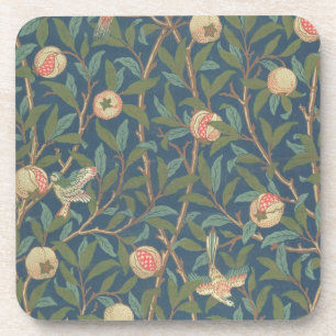Bird and Pomegranate Wallpaper Design, bedrukt met Bier Onderzetter