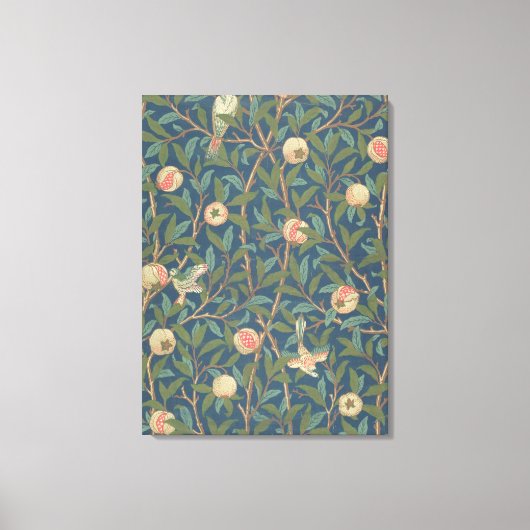 Bird and Pomegranate Wallpaper Design, bedrukt met Canvas Afdruk (Voorkant)