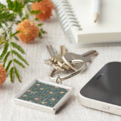 Bird and Pomegranate Wallpaper Design, bedrukt met Sleutelhanger (Zijkant)