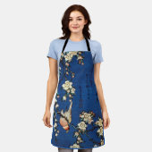 Bird and Weeping Cherry Tree, Hokusai Schort (Gedragen)