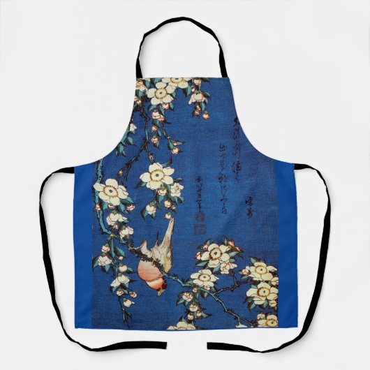 Bird and Weeping Cherry Tree, Hokusai Schort (Voorkant)