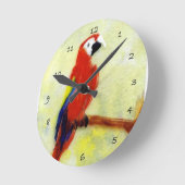 Bird Art Colorful Macaw Parrot Ronde Klok (Hoek)