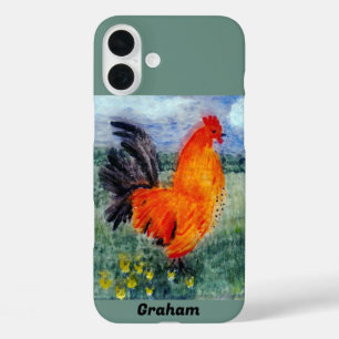 Bird Art Haan Kip gepersonaliseerd iPhone 16 Plus Hoesje