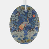 Bird Artwork Crested chinese borduurwerk Glas Ornament (Voorkant Rechts)