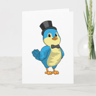 Bird as Groom with Ribbon Kaart