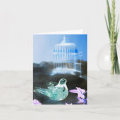 BIRD & BIRD CAGE verjaardagskaart met droomblauw Kaart (Voorkant)