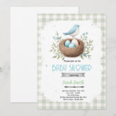 Bird Birthday party Invitation (Devant / Derrière)