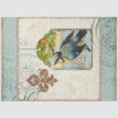  Bird Blue Yellow French Ephemera Decoupage Tissuepapier (Voorkant)