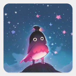 Bird Boy Vierkante Sticker