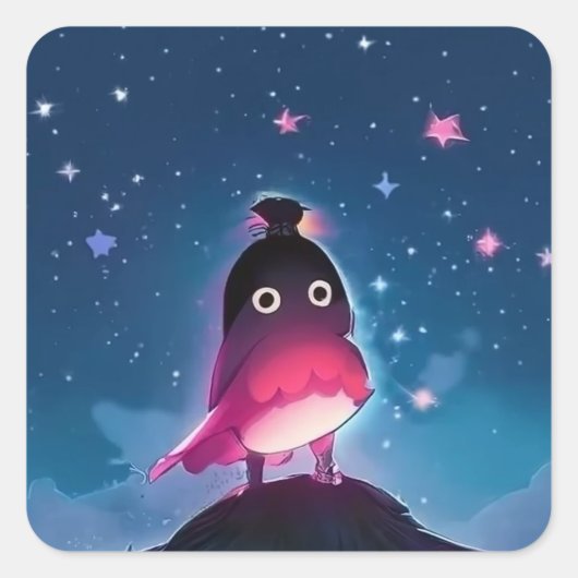Bird Boy Vierkante Sticker (Voorkant)