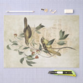 Bird Branch Berries Music Decoupage  Tissuepapier (Craft)